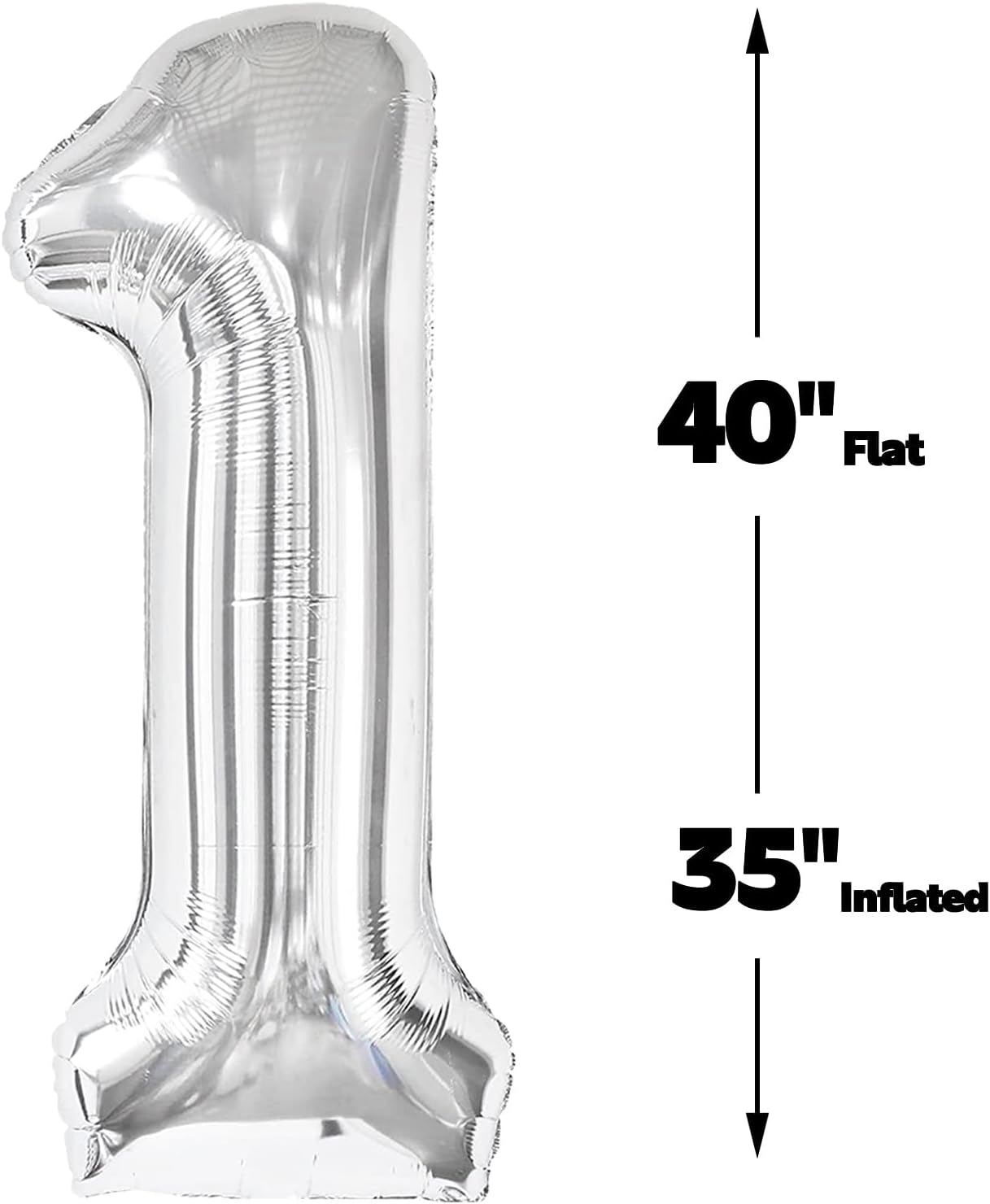 Silver Number 11 Balloon 40 inch, 11 Number Birthday Balloon for Boy Girl, Silver One for 1st 11 Birthday Party, Anniversary Celebration Number Balloons