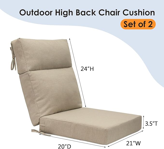 Unimatta Outdoor High Back Chair Cushion Seat Pads, 44 x 21 Inch - Image 5