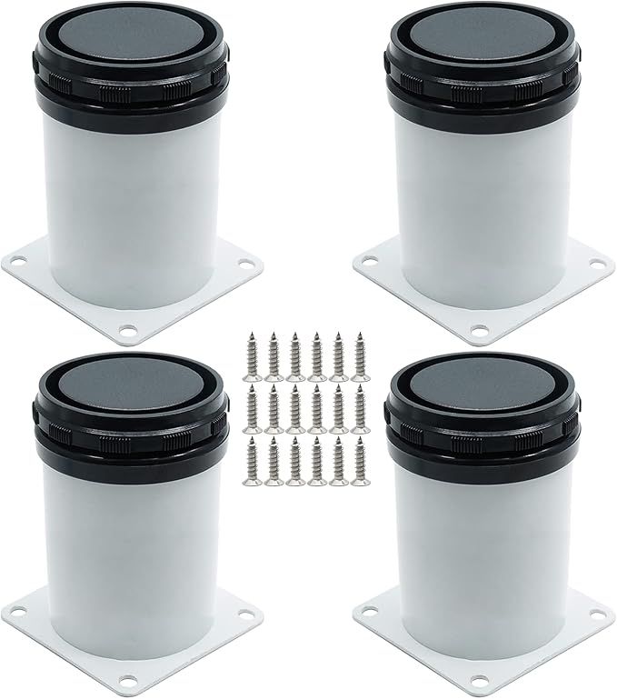 4 Pack Adjustable Furniture Legs 4 Inch, Stainless Steel Adjustable Legs Metal by Kyuionty
