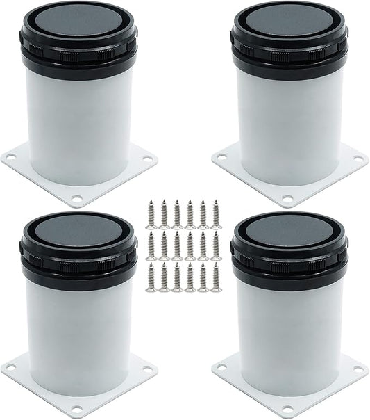 4 Pack Adjustable Furniture Legs 4 Inch, Stainless Steel Adjustable Legs Metal by Kyuionty