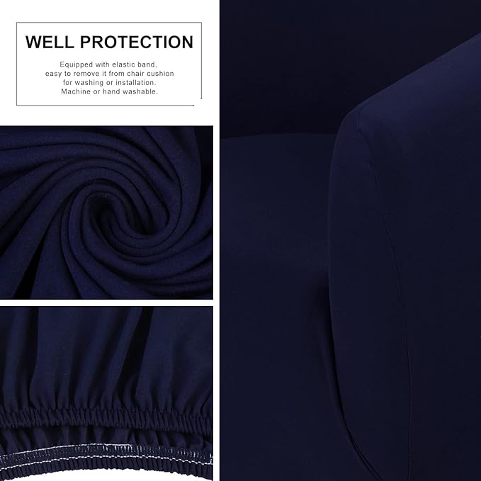 SearchI Club Chair Slipcover Stretch Barrel Chair Covers Solid Color Tub Chair - Image 3