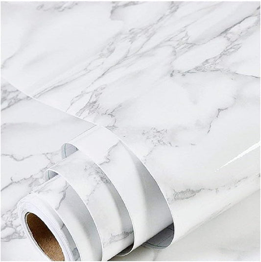 practicalWs Marble Wallpaper Granite Gray/White Paper Roll 23.6" x 196" Kitchen by practicalWs