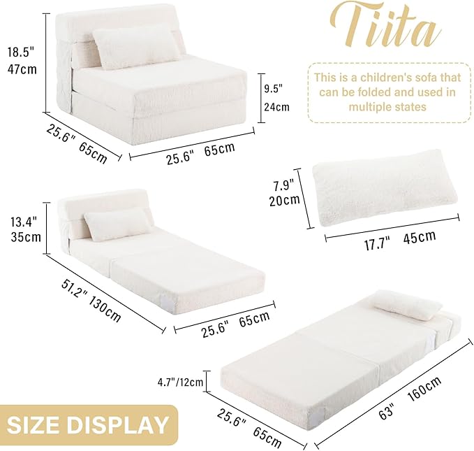 Tiita Convertible Folding Kids Sofa Bed - Image 3
