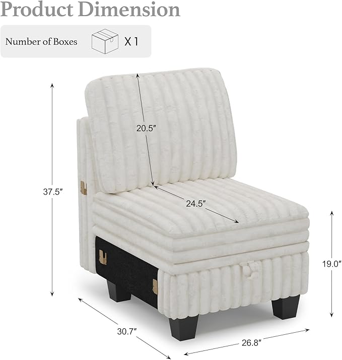 Belffin Plush Corduroy Single Module - Image 2