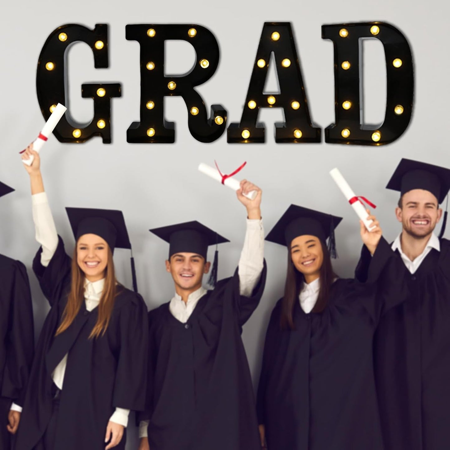 Led Marquee Letters, 8.58 Inch Black Light Up Letters, Small Led Letter Lights, Battery Powered Lighted Letterfor Table, Party, Birthday, Christmas Decor (Black, Letter D)