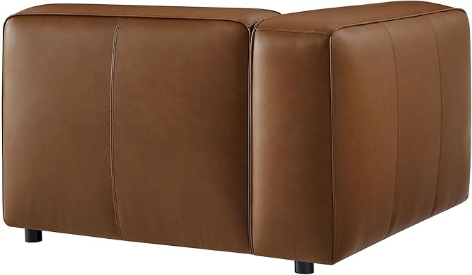 Modway Auren Vegan Leather Left Modular Armchair in Coffee - Image 7