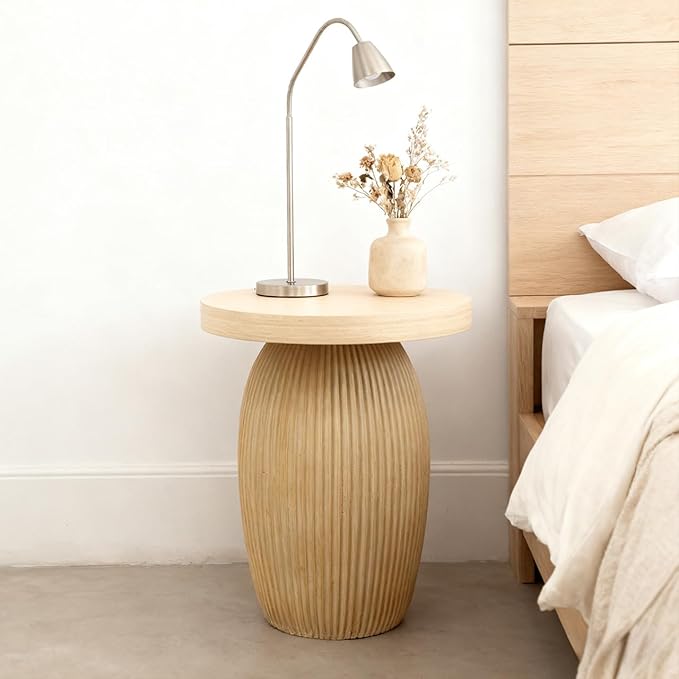 PARISLOFT Mushroom Accent Table, Bohemian Side Table - Image 3