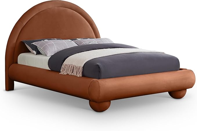 Meridian Furniture MadridCognac-F Madrid Collection Art Deco Full Bed by MeridianFurniture