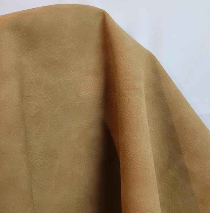 NAT Leathers | Wheat Tumbled Nubuck Calf Soft Faux Vegan Leather PU Peta by NATLeathers