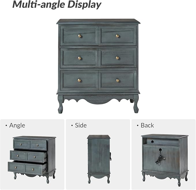 HULALA HOME 3-Drawer Nightstand - Image 6