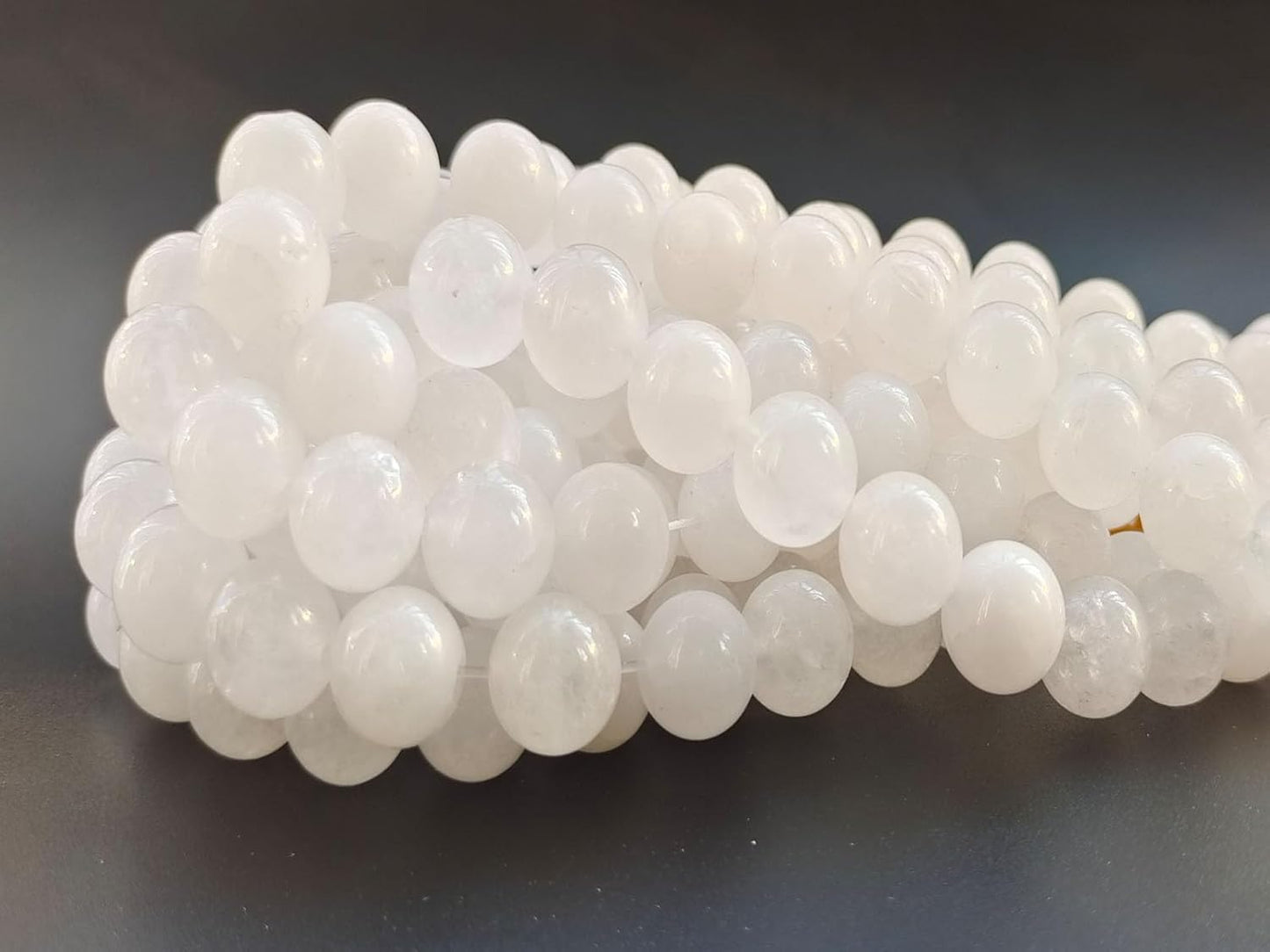 Stone Beads 6mm 140pcs White Jade Beads Round Loose Gemstones Beads for Bracelet Necklace Jewelry Making (6mm, 60618 White Jade)