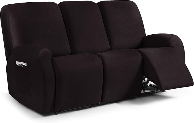 ANARACHON Leather Look Recliner Couch Cover, 8-Pieces Stretch Recliner Sofa by ANARACHON