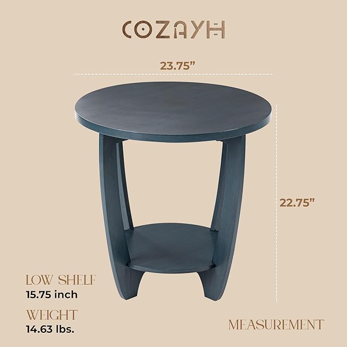 COZAYH Rustic Farmhouse End Table - Image 3