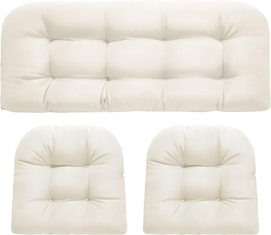 DANGHOOGY Wicker Chair Cushions, Waterproof Outdoor Loveseat Cushions by DANGHOOGYFurnitureCushions