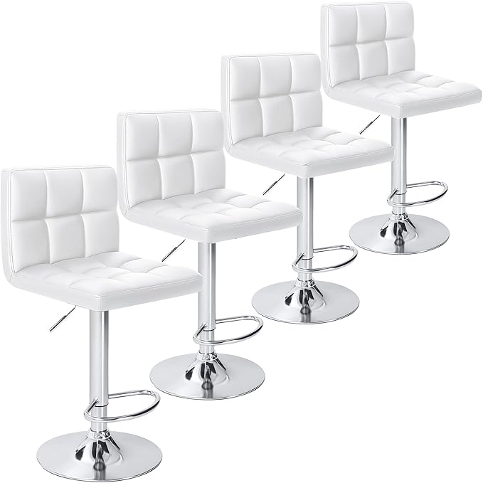 Homall Bar Stools Modern PU Leather Adjustable Swivel Barstools, Armless by Homall