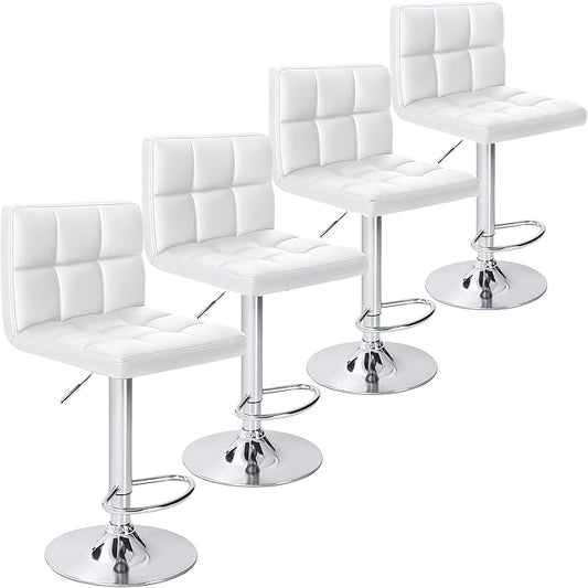Homall Bar Stools Modern PU Leather Adjustable Swivel Barstools, Armless by Homall