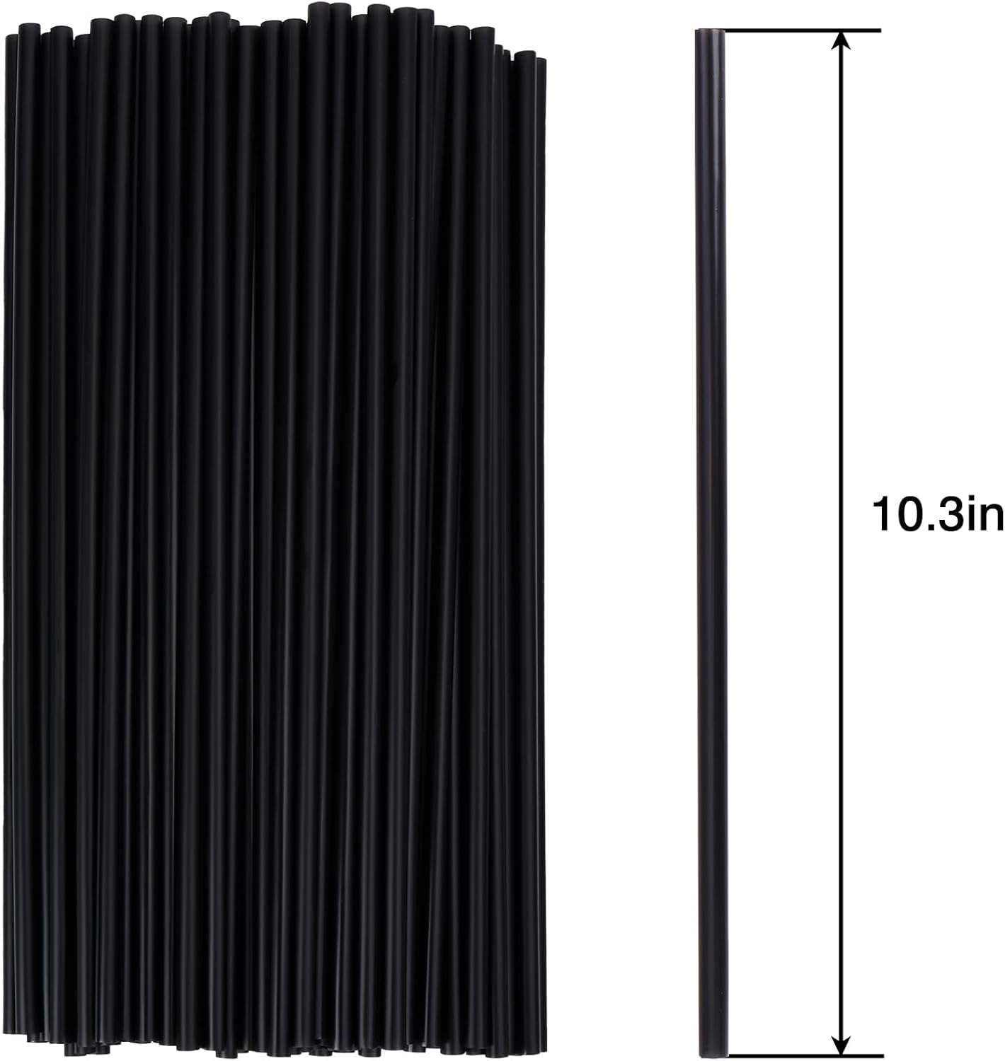 Tomnk 500pcs Straws Disposable, 10.3 Inches Plastic Straws, Plastic Drinking Straws for Tumblers and Ice Coffee
