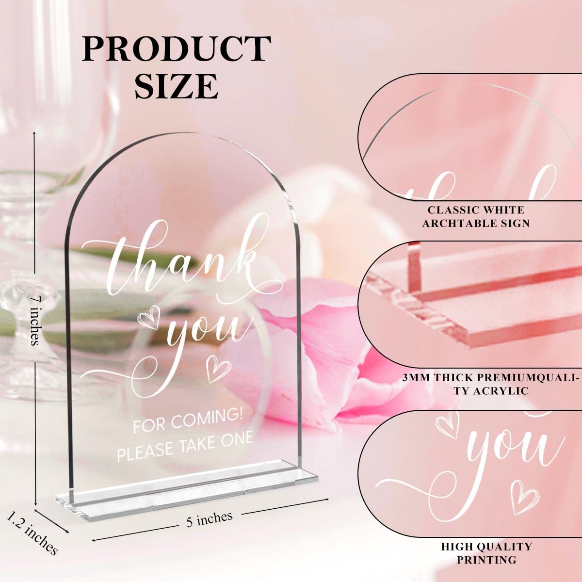 Wedding Sign，Thank You For Coming Sign，Kids Wedding Activities Acrylic Plaque, Wedding Favors For Kids, Please Help Yourself Sign, Wedding Signs For Ceremony And Reception 5 x 7 Inch (White)