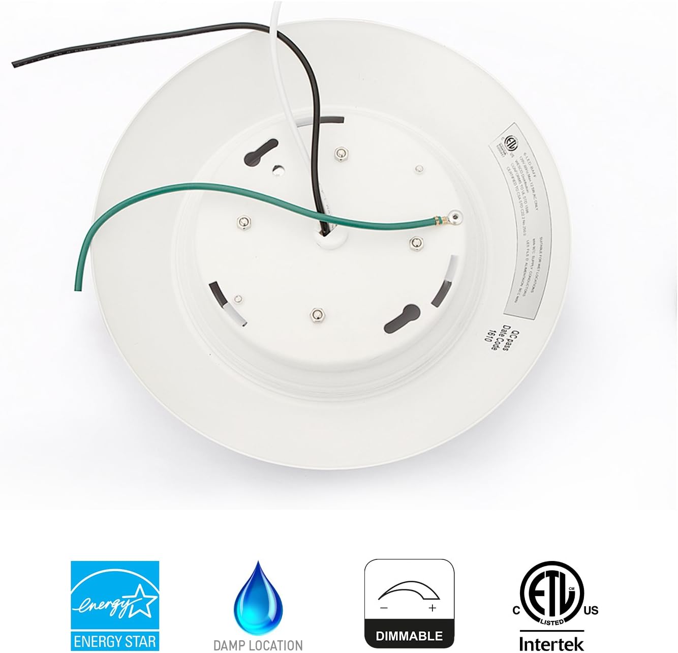 20 Packs 4 Inch LED Low Profile Recessed & Surface Mount Disk Light, Round, 10W, >600 Lumens, 4000k Cool White, CRI80, DOB Design, Dimmable, ETL Listed, White …