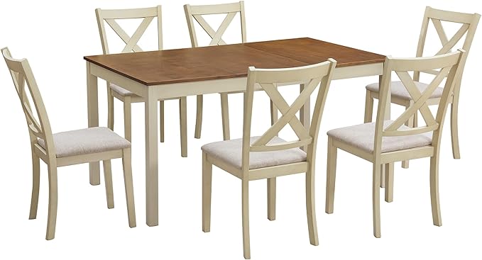 AMERLIFE 7-Piece Farmhouse Solid Wood Dining Table Set - Image 9