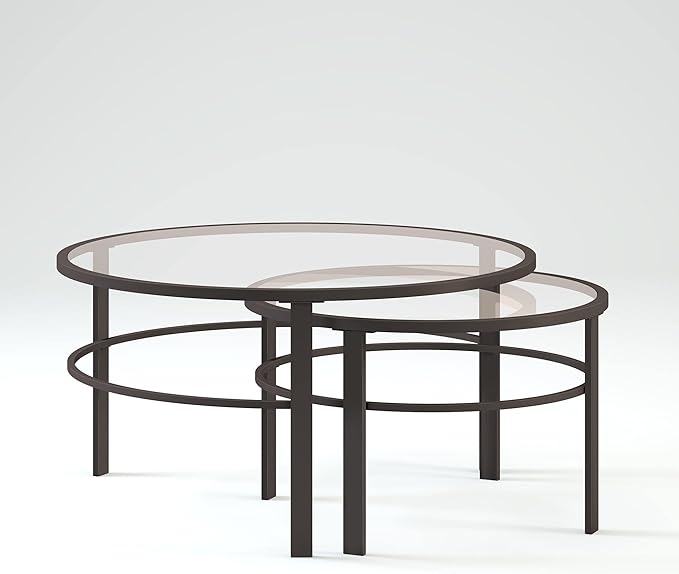 Henn&Hart Round Nested Coffee Table in Blackened Bronze, Coffee Table coffee - Image 11