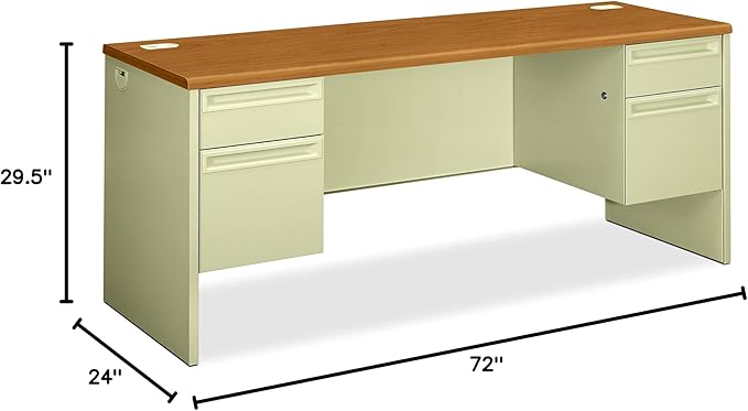 HON Credenza with Kneespace, 72 by 24 by 29-1/2-Inch, Harvest/Putty - Image 3