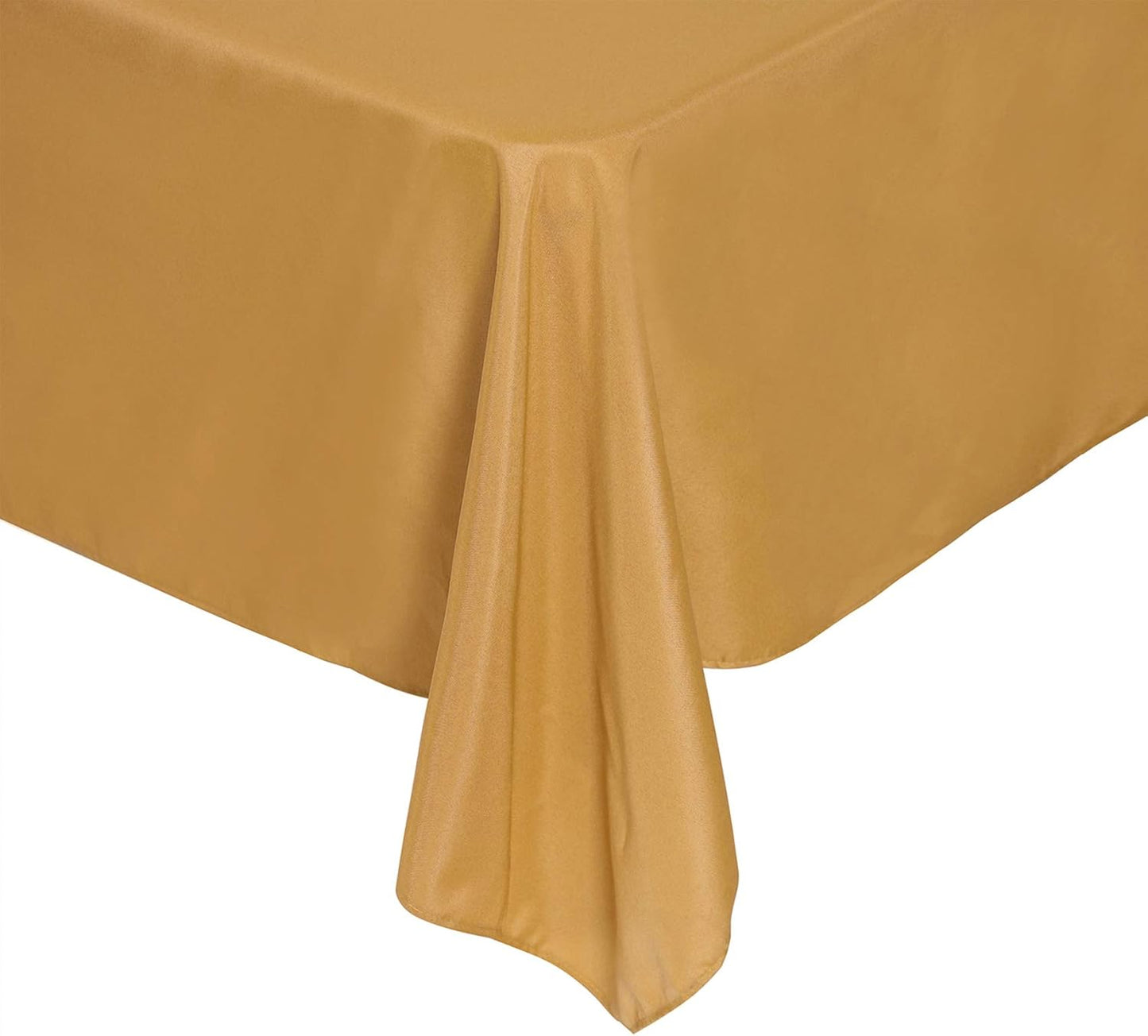 Rectangle Tablecloth 90x156 inch Washable Polyester Fabric Table Cloth for Wedding Party Dining Banquet Decoration（90x156, Gold）