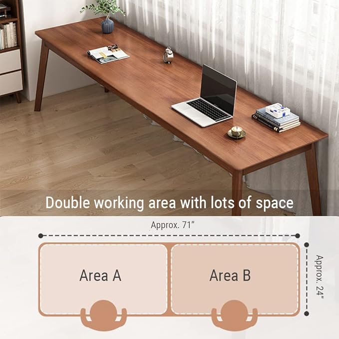 NELYE Mid-Century Long Desk Table - Image 2