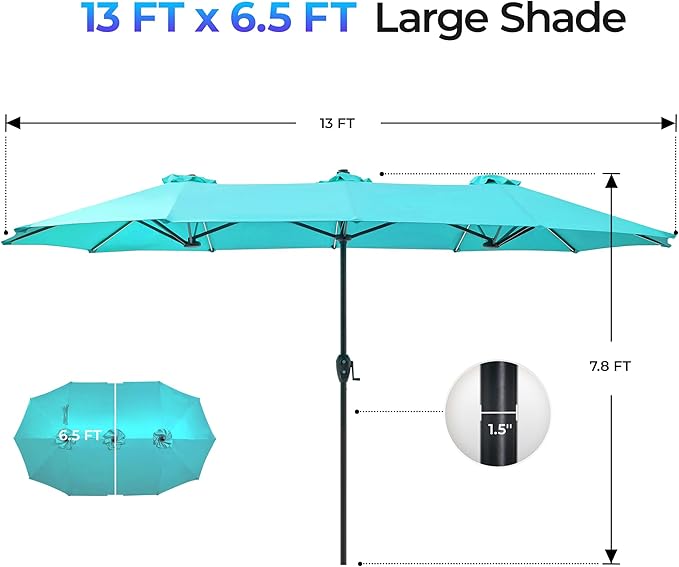 SUPERJARE 13ft Outdoor Patio Umbrella - Image 7