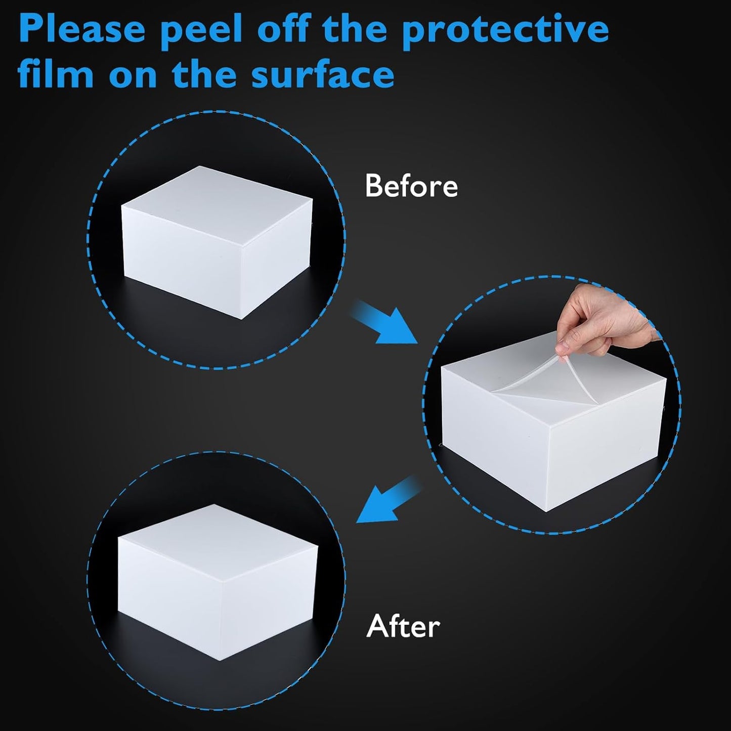 3Pcs White Buffet Risers Acrylic Boxes Display Food Risers for Buffet Table Platter Parties Weddings Catering Dessert Collectibles Figures Show ( 6''x7''x8'')