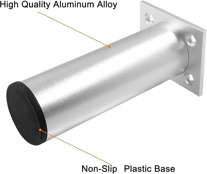 Set of 4 Aluminum Alloy Furniture Legs 4.7 Inch Height, 1.5 Inch Diameter - Image 3