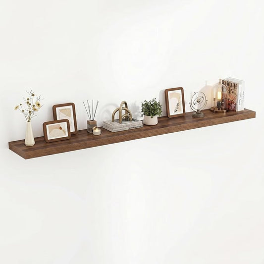 Acovy 72 Inch Floating Shelves, 3D Textured Wood Grain, Wooden Shelves by Acovy
