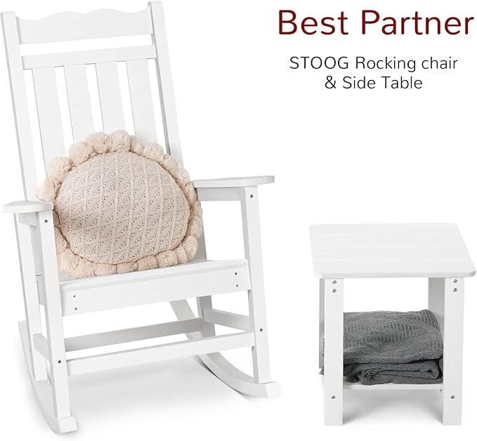 Stoog Set of 2 Outdoor Rocking Chairs, HIPS Plastic Porch Rocker - Image 7