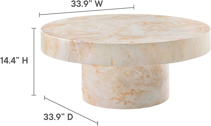 Modway Alora Round Concrete Coffee Table - Image 3