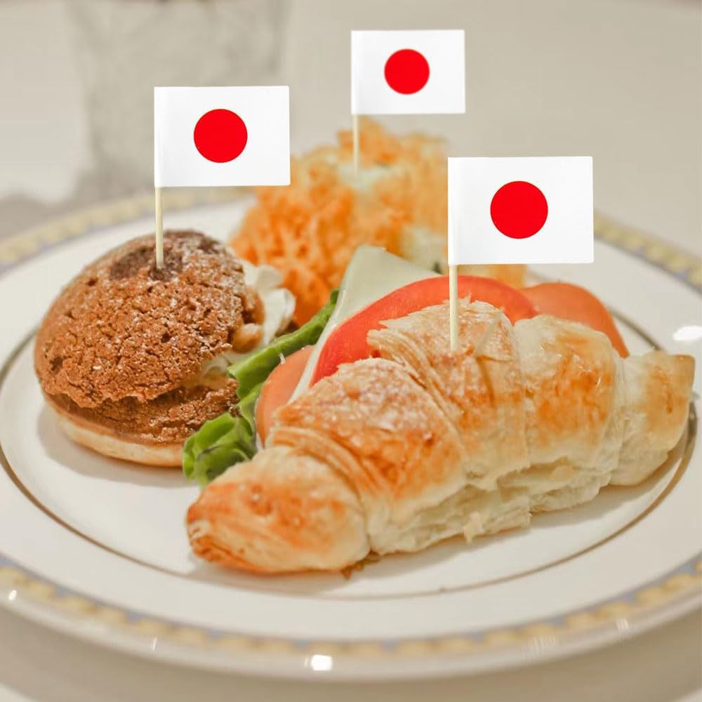 Japan Flag Japanese Flag, Small Mini Japan Toothpick Flags for Food, Cupcakes, Cocktails, Appetizers, Bar Party Decorations