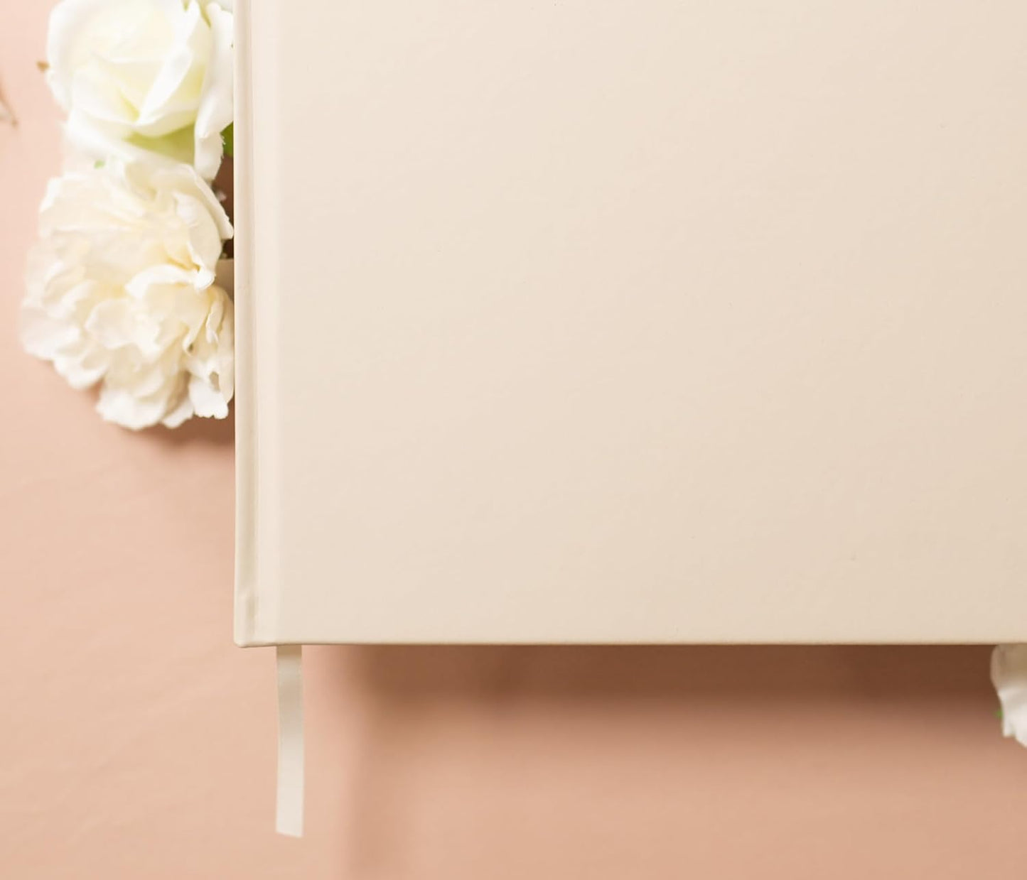 MUUJEE Personalized Guestbook in Oats- Premium Custom Modern Guest Book for Wedding Reception, Birthday Party or Events w/Bookmark Blank Pages for Signing 11.5 x 8.5 inches