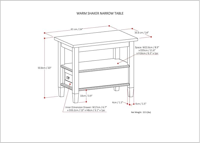 SIMPLIHOME Warm Shaker End Table - Image 3