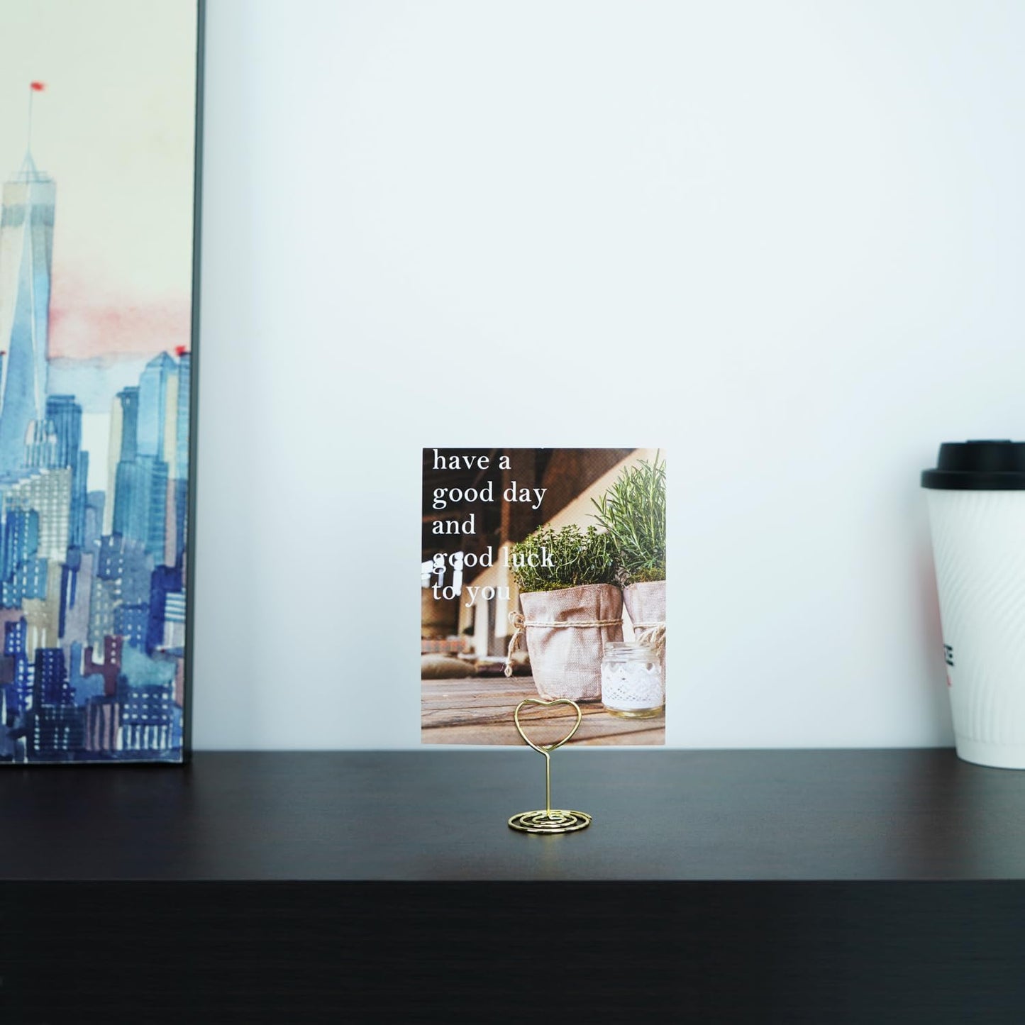 20PCS Mini Table Number Holders, Heart Shaped Place Card Holder, Premium Photo Holders for Tables, Table Sign Holders Card Stands Menu Memo Clips for Wedding Valentine's Day Table Decor, Gold