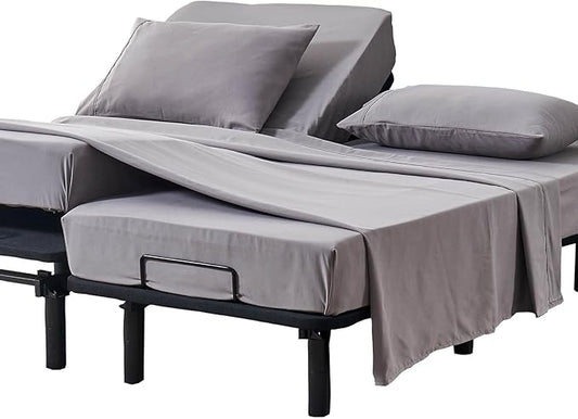 Kingnex Split Queen Sheets for Adjustable Bed Soft 1800 Microfiber 5 Pieces by Kingnex