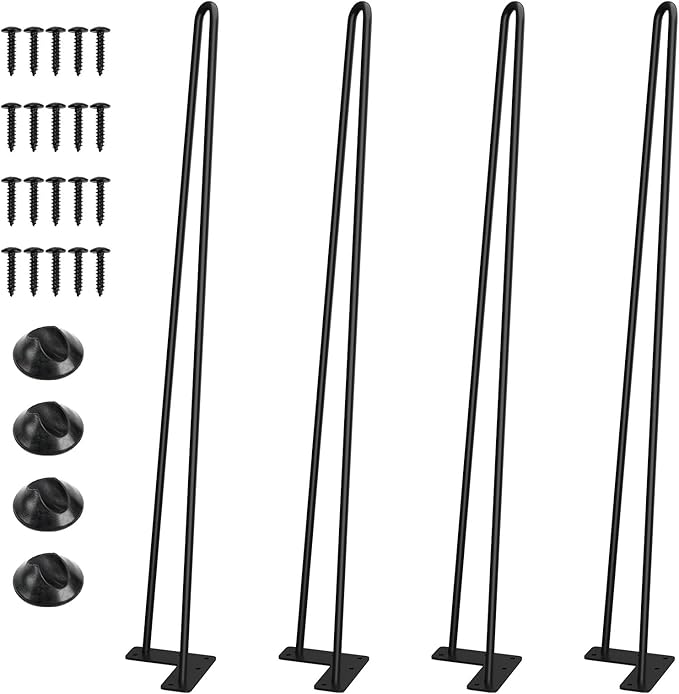 SMARTSTANDARD Hairpin Table Legs 30 Inch, 3/8" Solid Metal Legs by SMARTSTANDARD