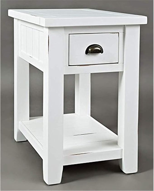 Jofran Artisan's Craft Farmhouse Solid Acacia Chairside End Table, Weathered by Jofran+Inc.