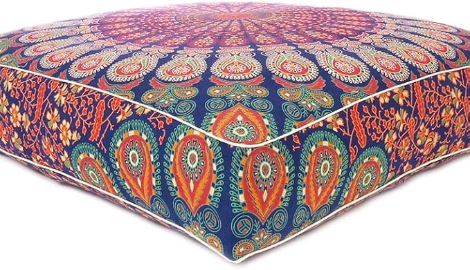 Mandala Floor Pillow Cover Meditation Cushion Seating Throw Hippie Round - Image 3