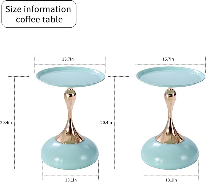 2-Pack Light Green Sleek Hourglass Side Table - Image 2