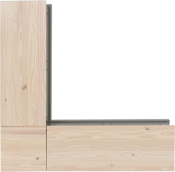 Linon Harris Grey and Maple Solid Pine Backless Nook - Image 9