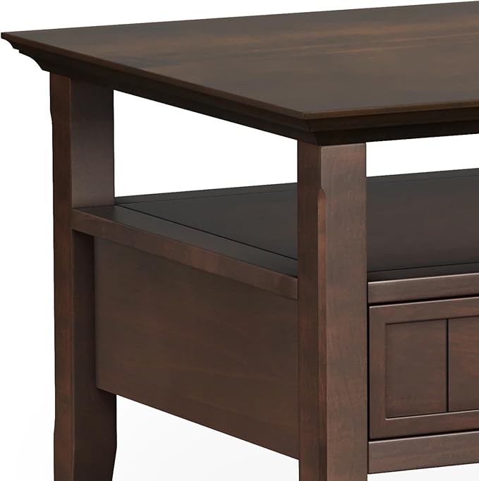 SIMPLIHOME Acadian Solid Wood Transitional-Style 48-inch Wide Coffee Table - Image 8