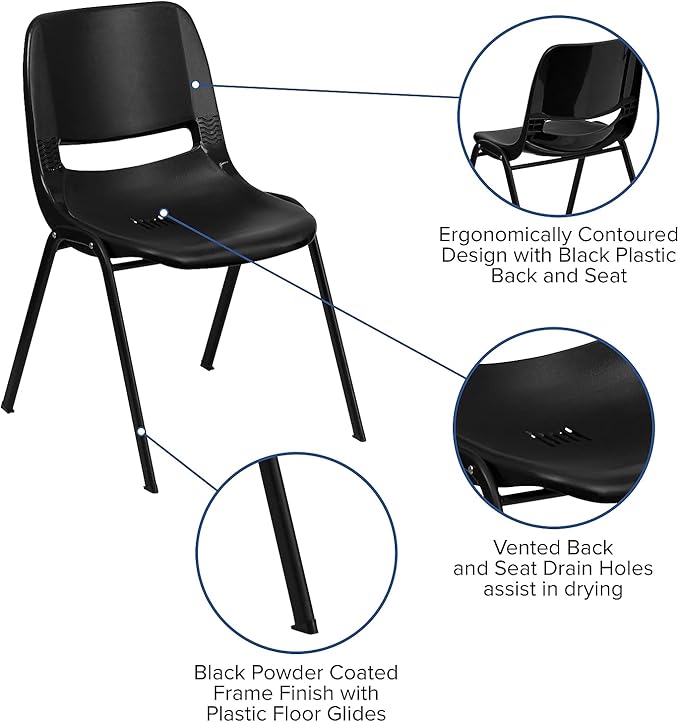 Flash Furniture HERCULES Series 440 lb. Capacity Kid's Black Ergonomic Shell - Image 7