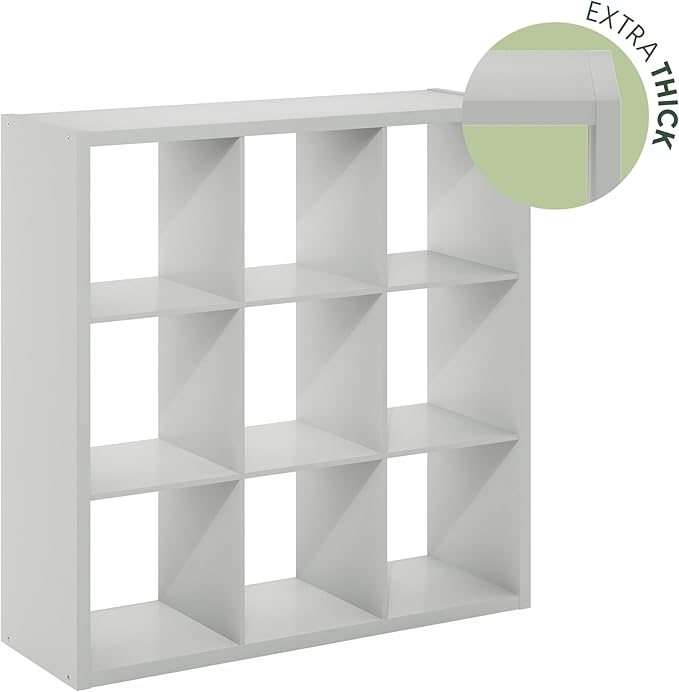 Furinno Cubicle Open Back Decorative Cube Storage Organizer, Light Grey - Image 8