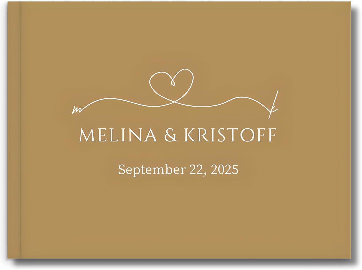 Wedding Guest Book – Personalized Polaroid Guest Book for Wedding Reception, Custom Sign In Photo Book with Blank Pages, Elegant Keepsake for Guests (Metallic Gold)