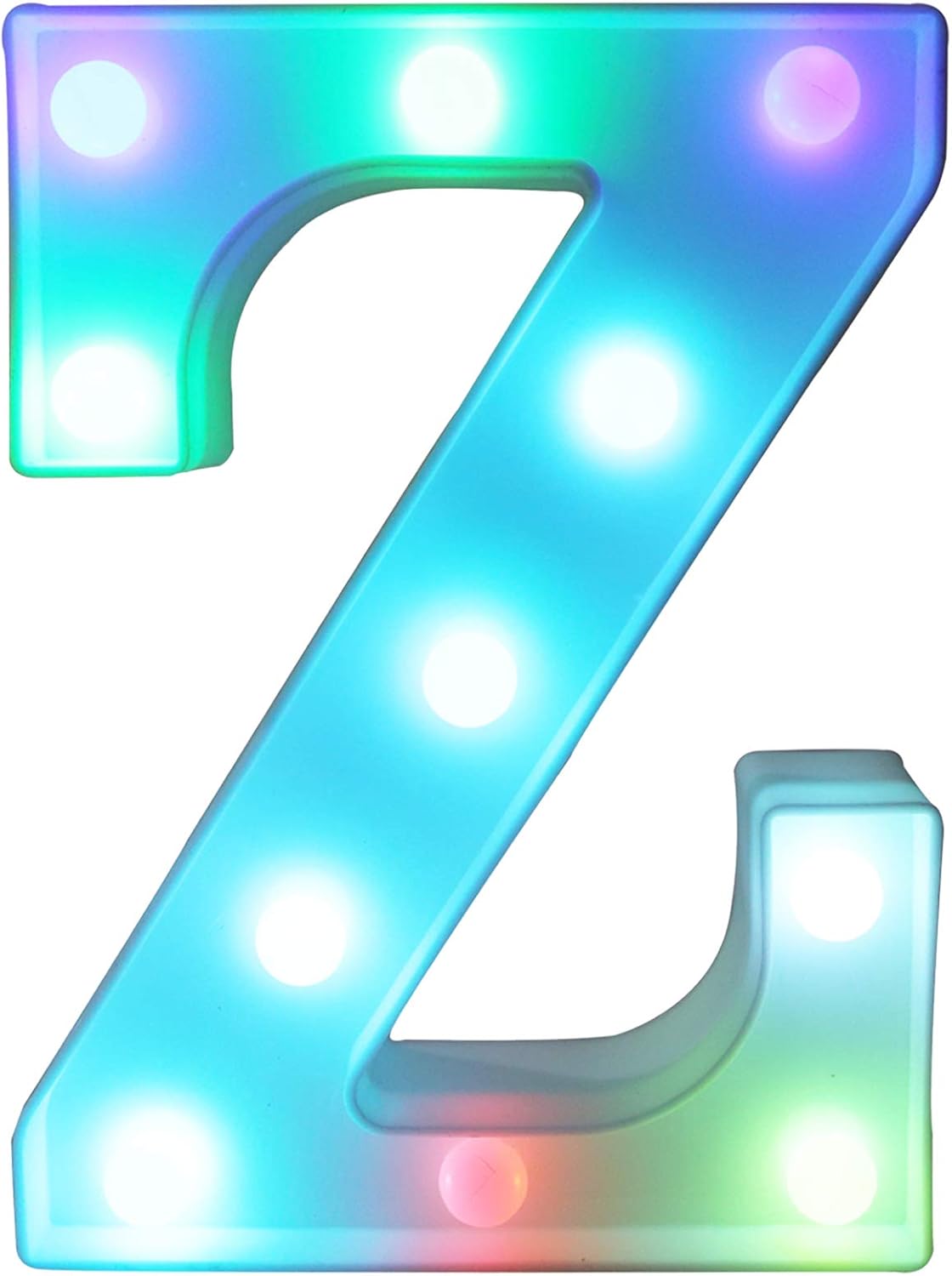 Pooqla Colorful Marquee Letters LED Light Up Letters with Remote, Party Birthday Letter with Lights Decorations for Classroom Room Dorm Home - Multicolor Letter Z
