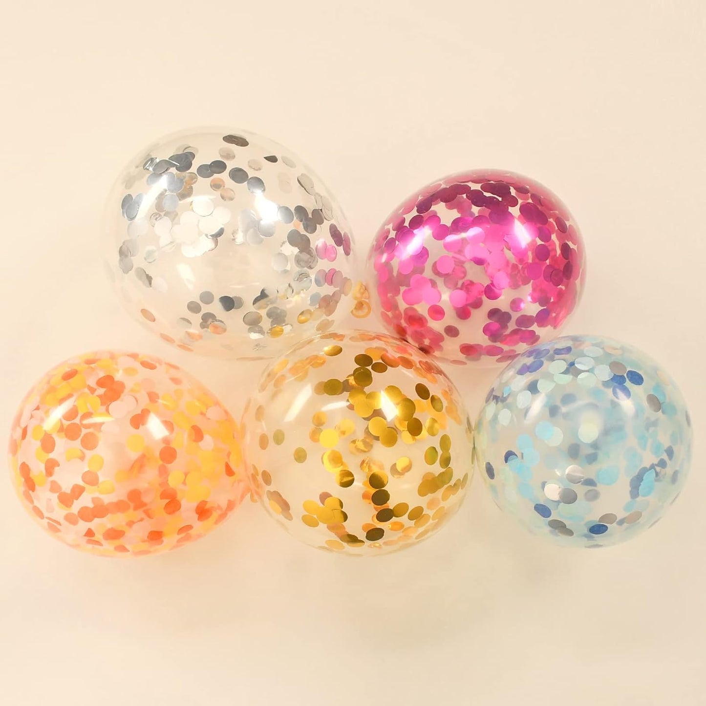 Hot Pink Confetti Balloons, 40 Pcs 5 Inch Clear Balloons with Confetti Inside for Graduation Engagement Cake Topper Decor Bridal Shower Baby Shower Birthday Party Decoration Supplies